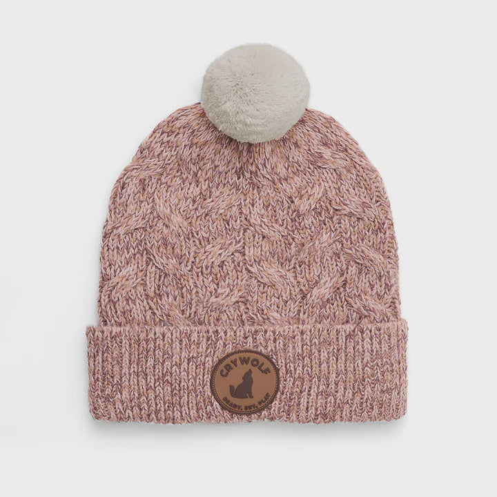 Pom Pom Beanie Mauve Speckle
