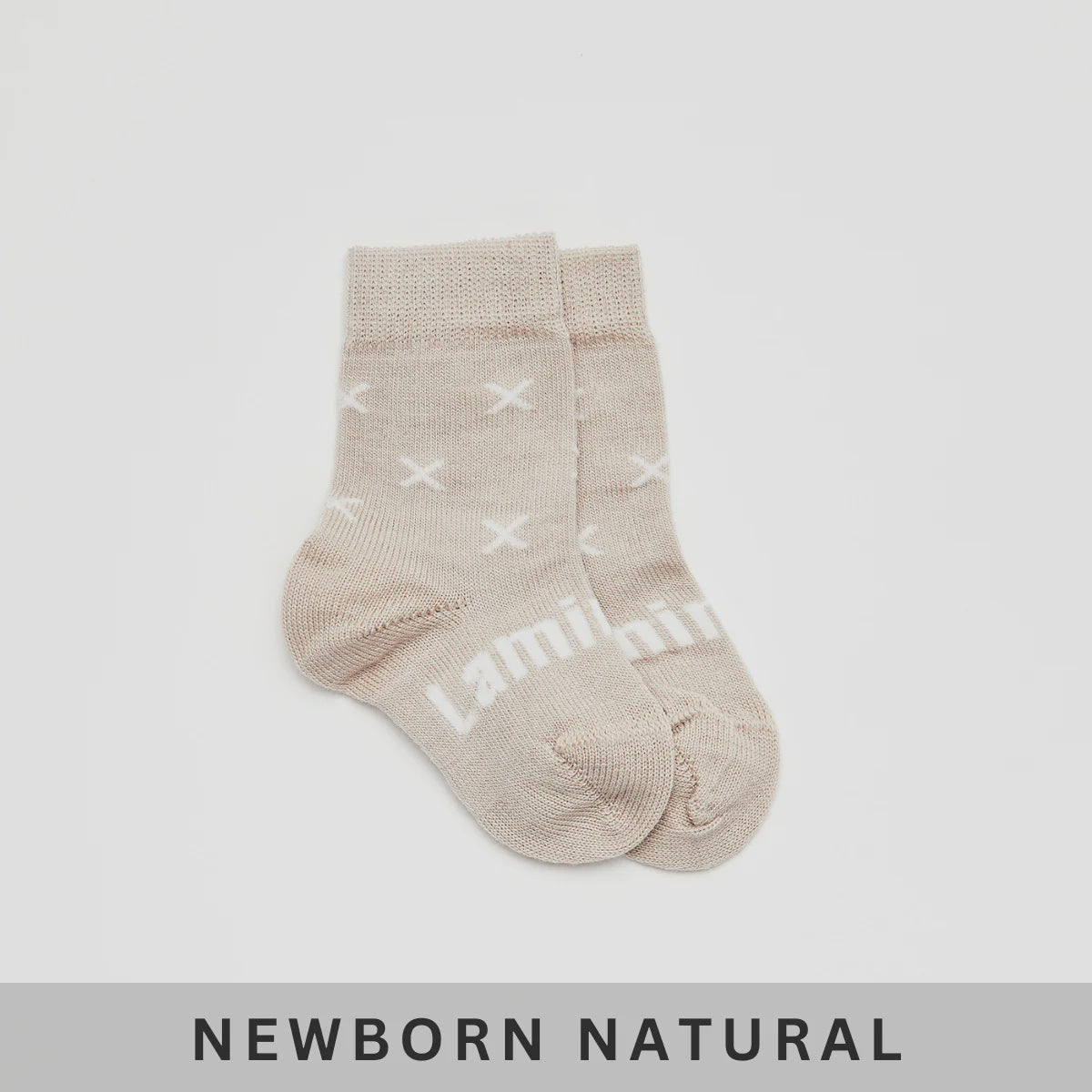 Baby Merino Wool Crew Socks Ted Neutral