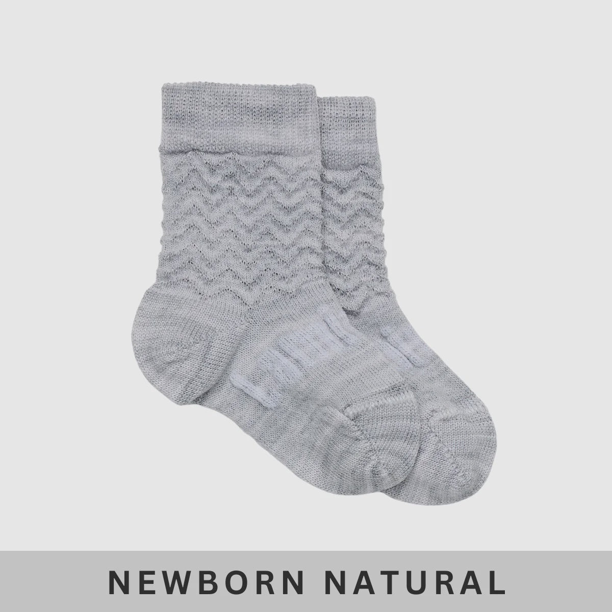 Baby Merino Wool Crew Socks - Bunny Grey