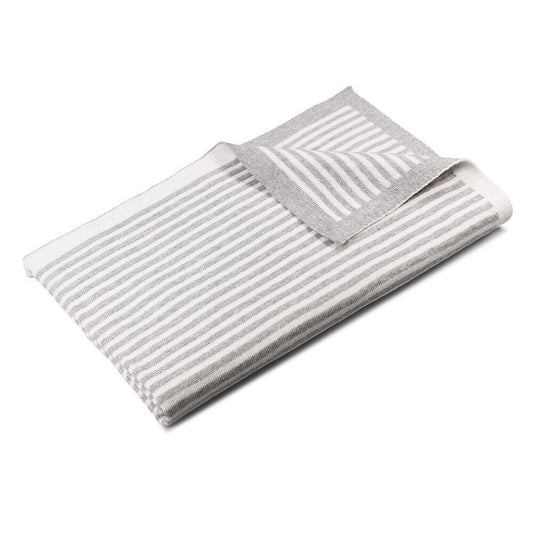 Dlux CooCoo Cotton Knit Stripe Blanket  - Grey