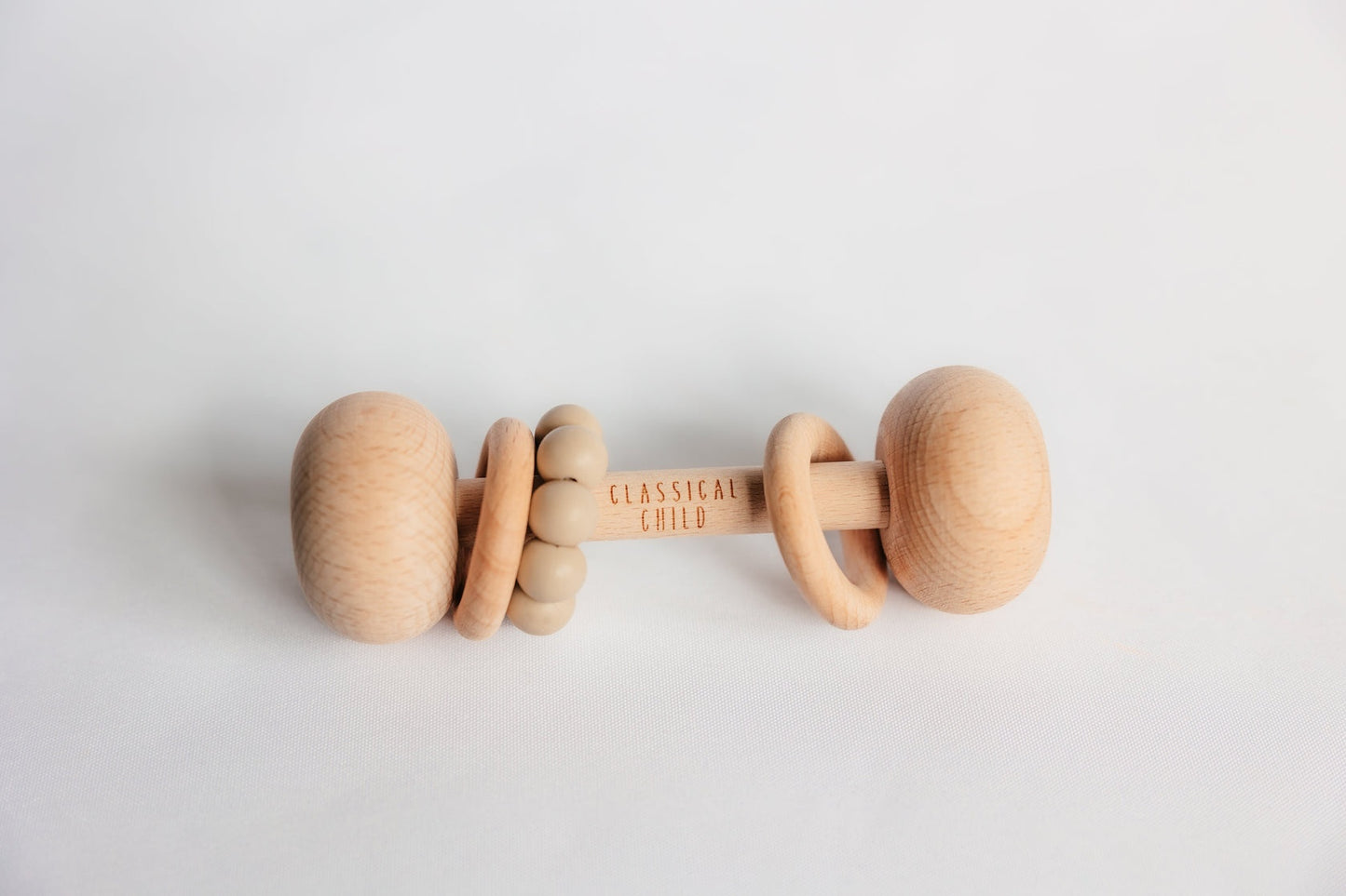 Beech Wood Rattle - Linen colour