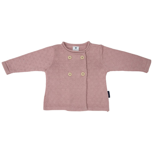 Korango Textured Knit Jacket Dusty Pink