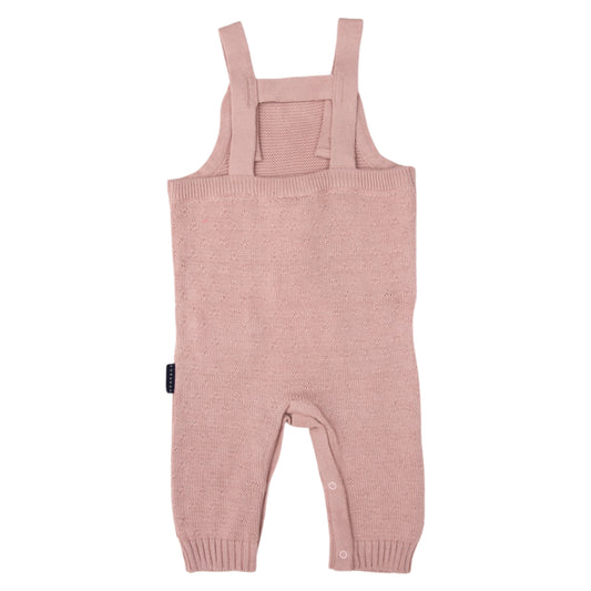 Korango Textured Knit Overalls Dusty Pink