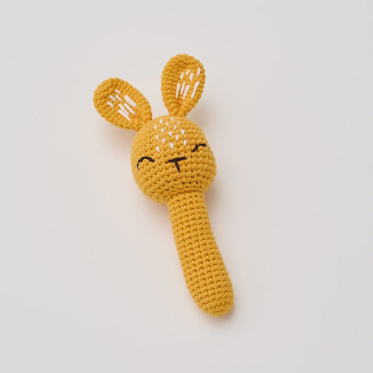 Crochet Bunny Rattle Sunshine