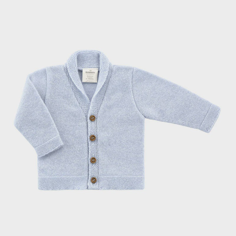 Benmore Classic Cardigan Sky Blue