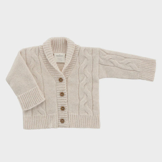 Benmore Cable Knit Cardigan Blush Pink