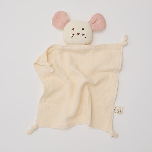 Organic Muslin Mouse Lovey Milk with Blush Ears
