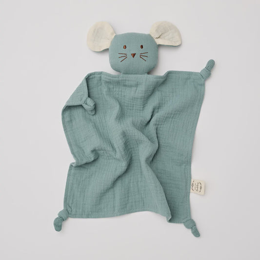 Organic Muslin Mouse Lovey Sage with Milk Ears