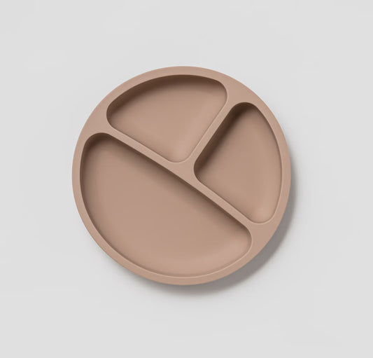 Silicone Divided Plate Almond