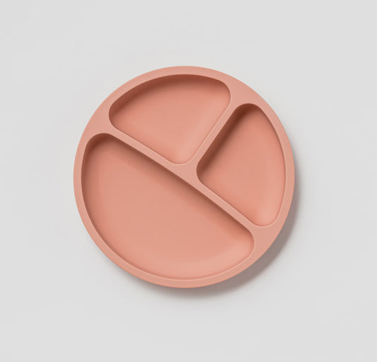 Silicone Divided Plate Dixie Pink