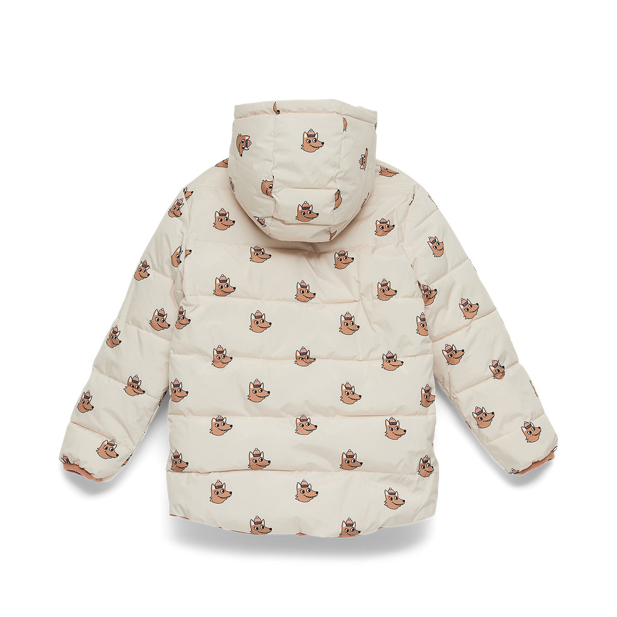 Reversible Eco Puffer Terracotta Wolf