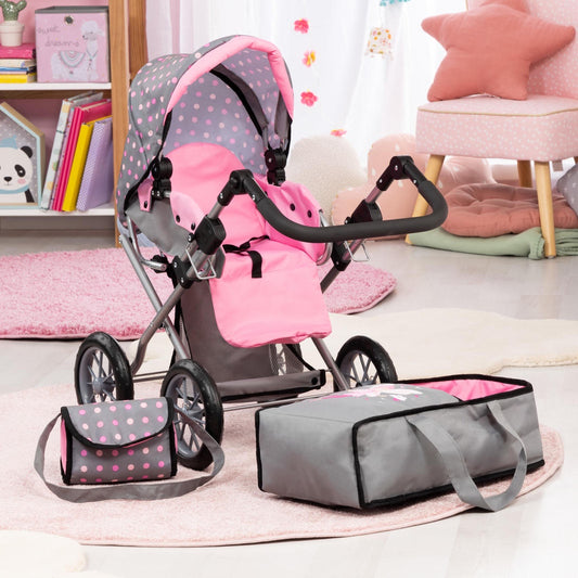 Bayer City Star Pram - Grey & Pink