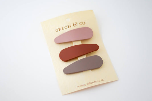 Grech & Co Hair Clips Matte Snap Set of 3