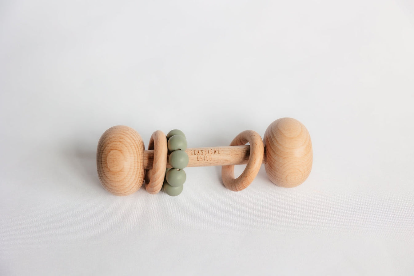 Beech Rattle - Sage – Childhood Boutique