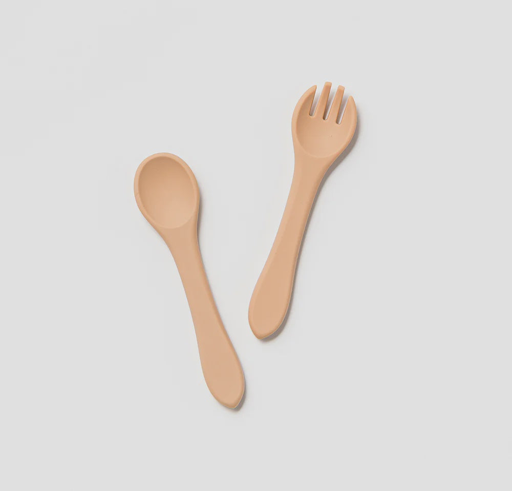 Silicone Fork and Spoon Set Brulee