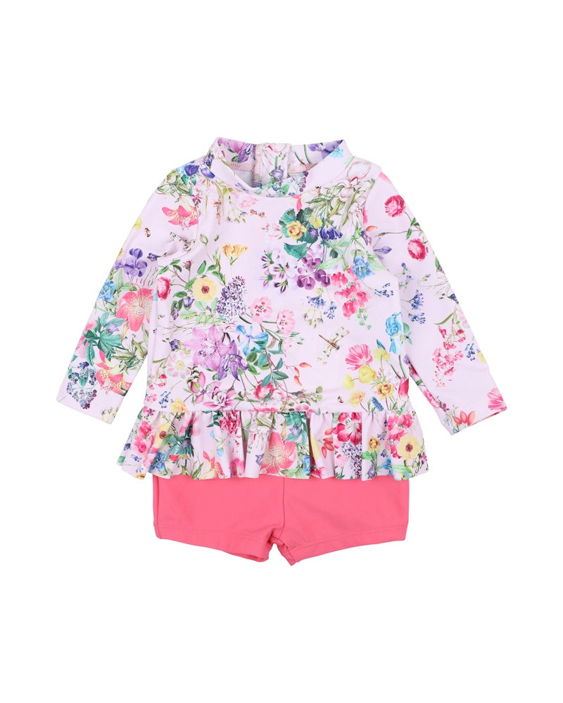 Allegra Ls Rash Top Sunsuit Pink