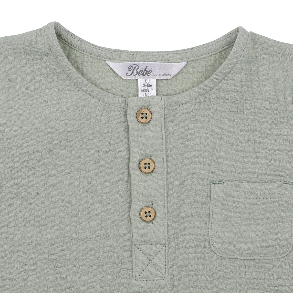 Bebe Green Crinkle Top